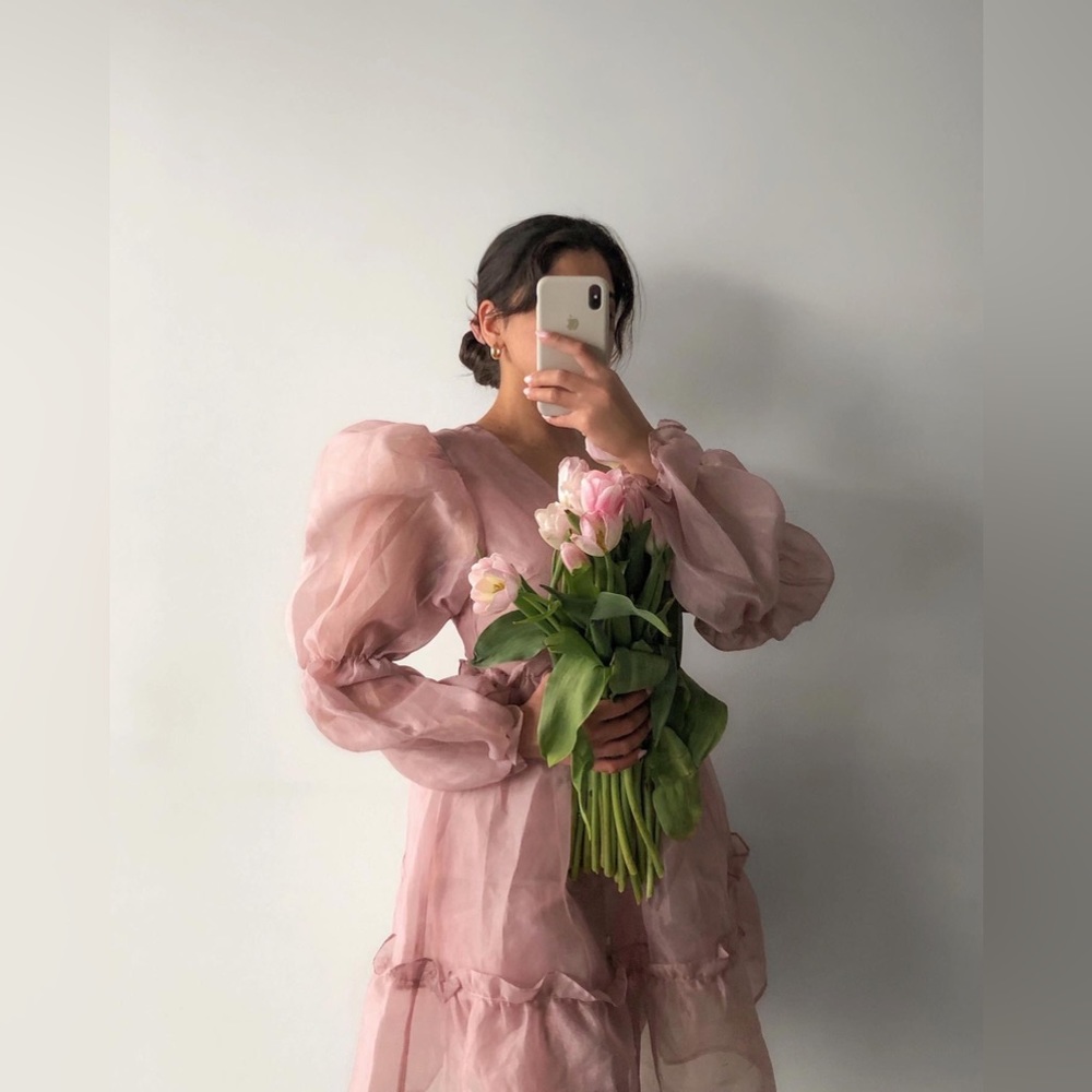 Pink chiffon dress - Picture 2 of 5